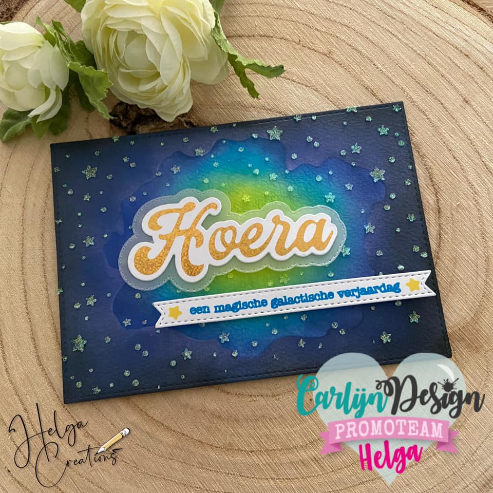 CarlijnDesign CDHF-0002 Hoera hot foil plate 8 cm bursdag