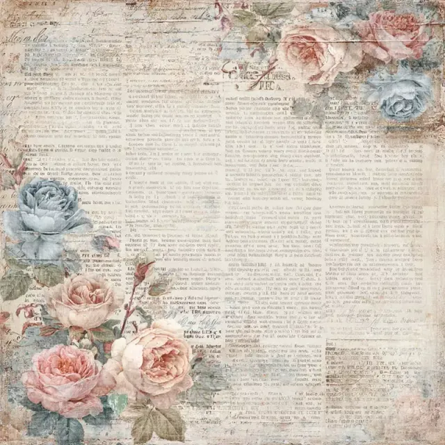 Reprint Quiet Moments Faded Floral mønsterpapir 12x12