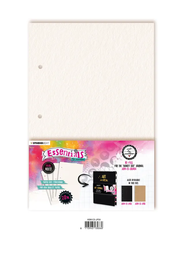 Art by Marlene Essentials Journal Pages hvite 170x240 20 ark