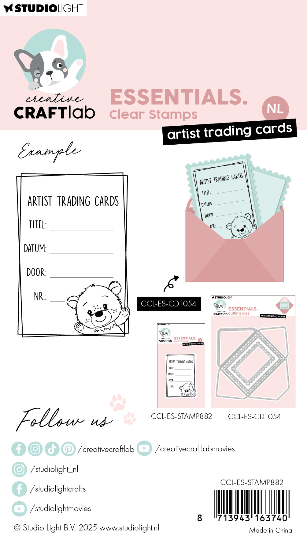 Creative Craftlab Essentials ATC klarstempel kort