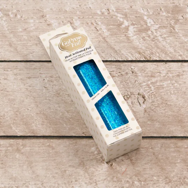 Couture Creations folie cyan flakes iriserende 125mm x 5m