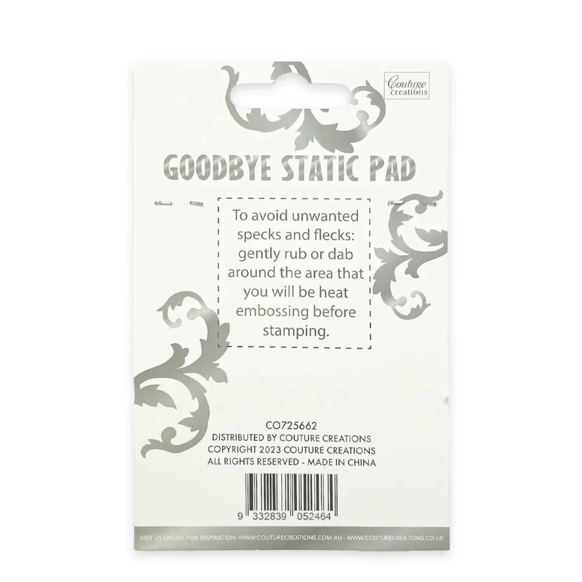 Couture Creations Goodbye Static antistatpute 70x50 mm for embossing