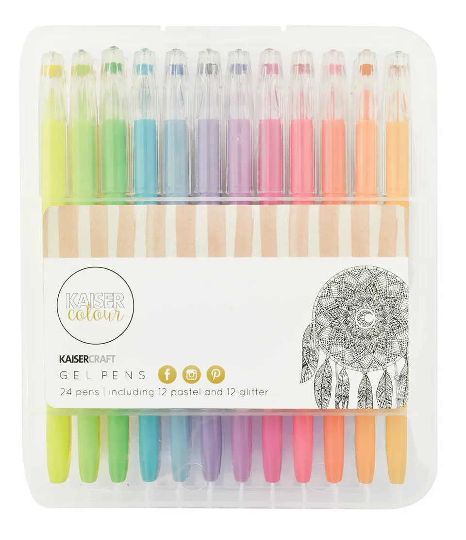 KaiserCraft Kaisercolour gelpenner 24-pk pastel glitter