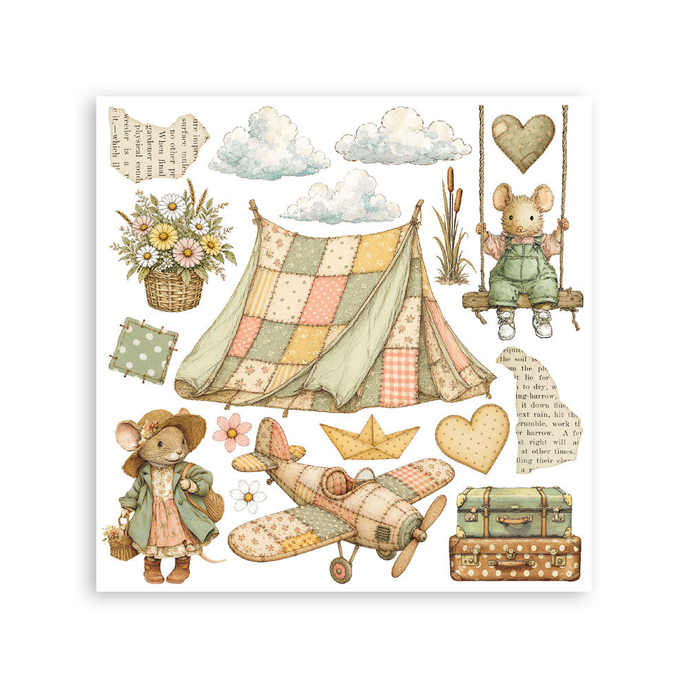 Stamperia Cozy Family rub-on 6-pakning assortert