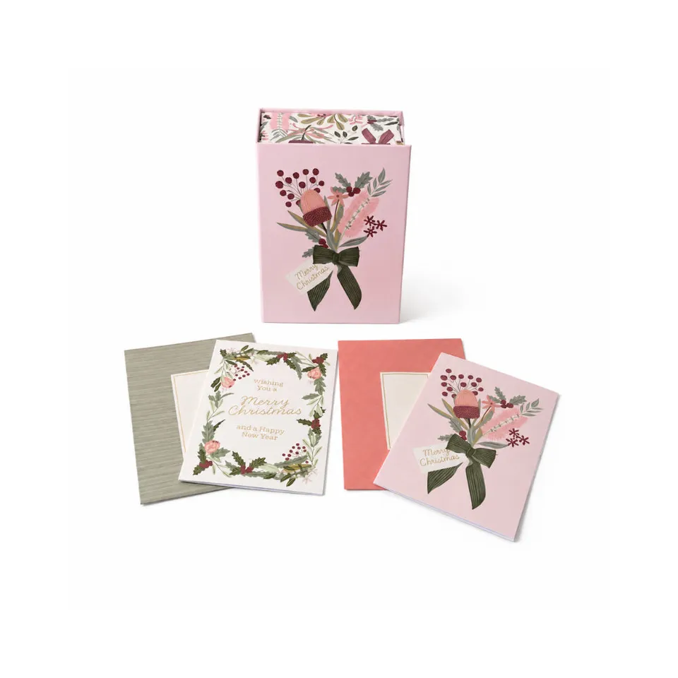 KaiserCraft Christmas Card FOLIAGE julekort 20-pk gullfolie