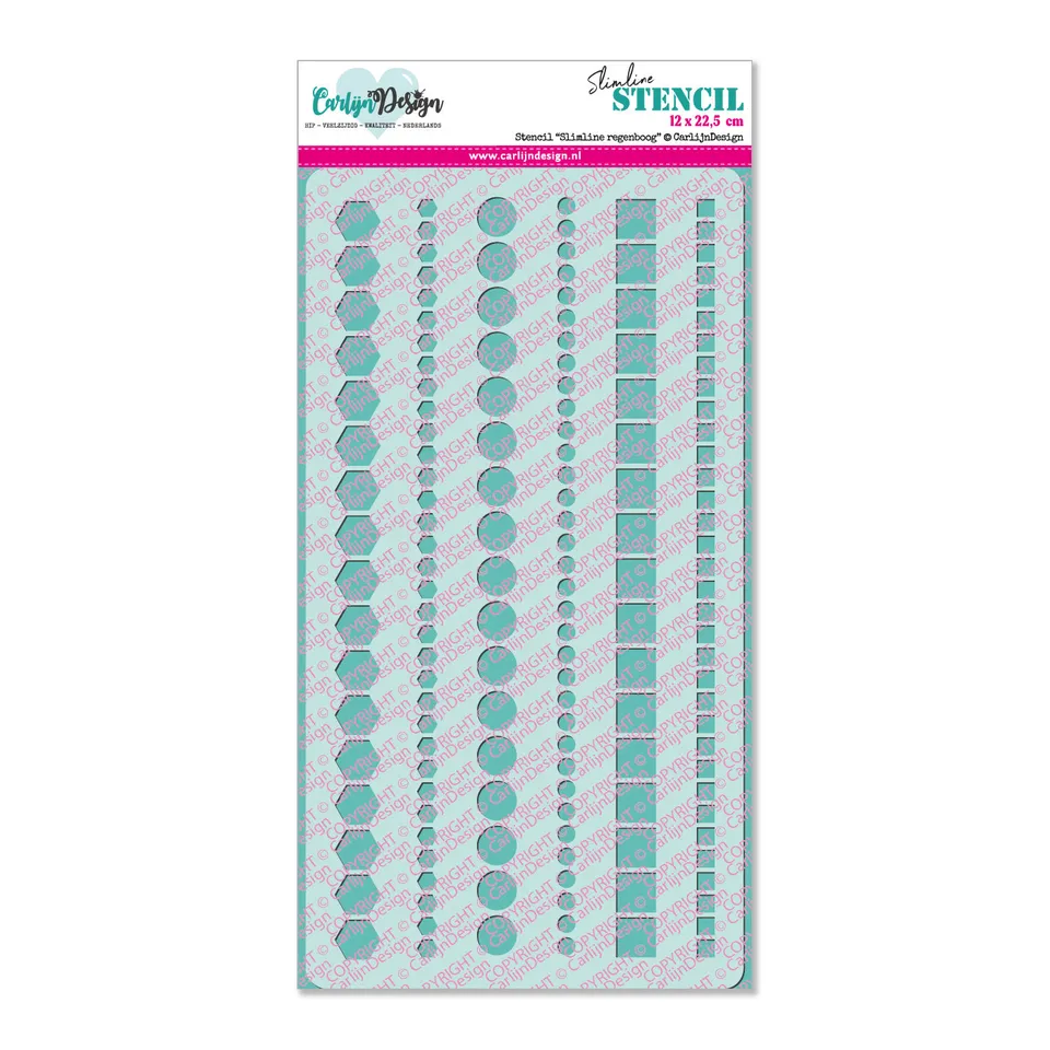 CarlijnDesign Slimline Randen 1 CDSC-0014 sjablong 11,5x22 cm