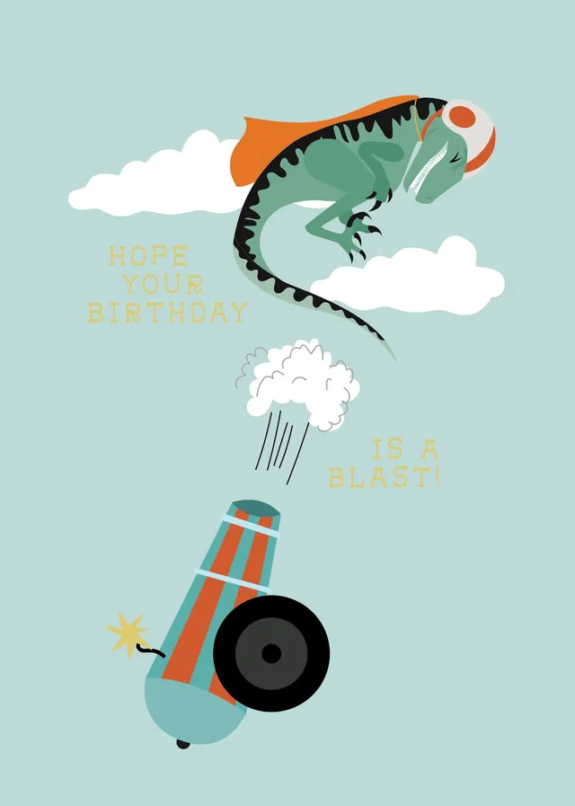 KaiserCraft Greeting Card Kids bursdagskort dino blast