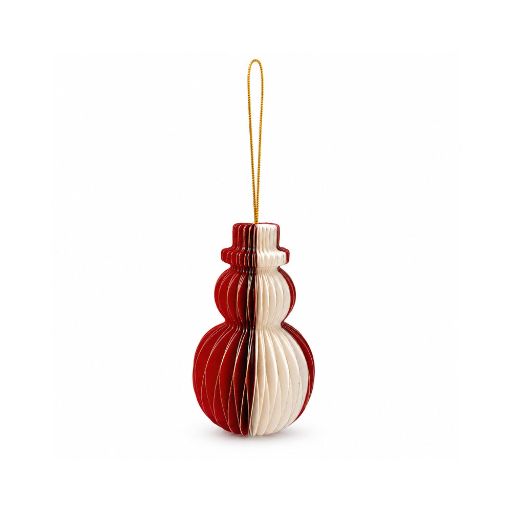 KaiserCraft Plum Pudding snømann papirpynt 3pk rød
