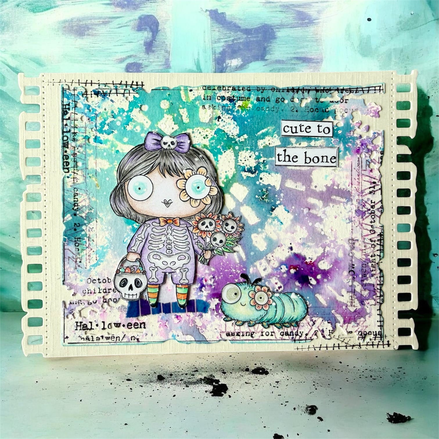 Aall and Create TP-1418 Cute Bone stempelsett A7 halloween