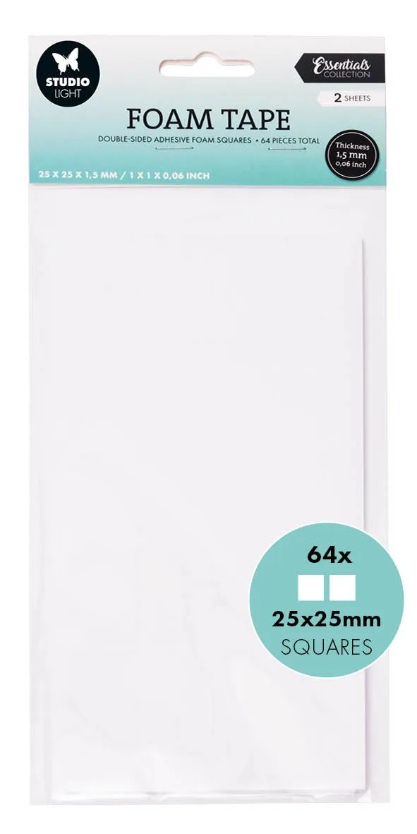 Studio Light Essentials Foam Tape blokker 25x25 mm dobbeltsidig