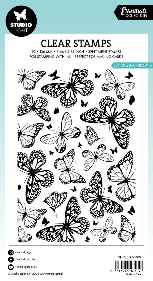 Studio Light Essentials Butterflies stempel bakgrunn