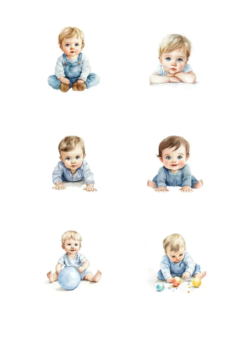 Reprint Baby Boy klippark A4 guttemotiv