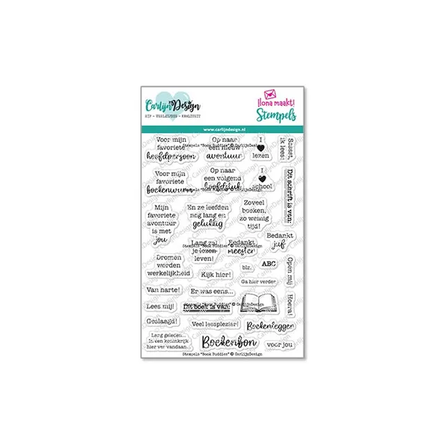 CarlijnDesign CDST-0133 stempelsett Book Buddies bok