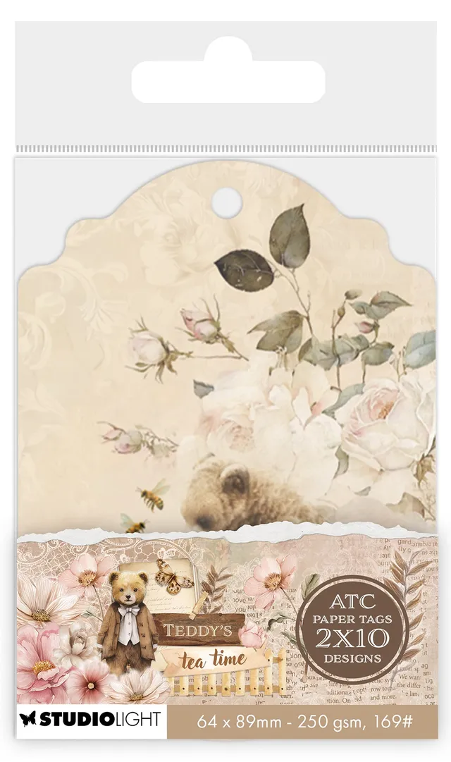 Studio Light Teddy's Tea Time tags ATC 20 stk