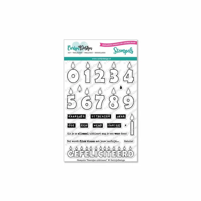 CarlijnDesign Kaarsjes CDST-0021 stempelsett bursdag A6