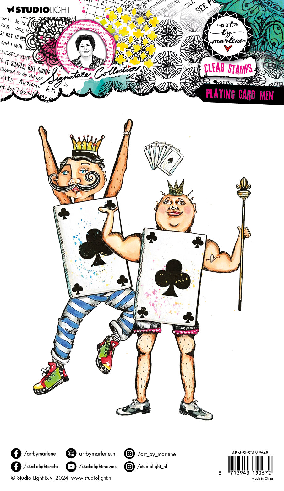 Art by Marlene Signature clear stamp Playing card men
