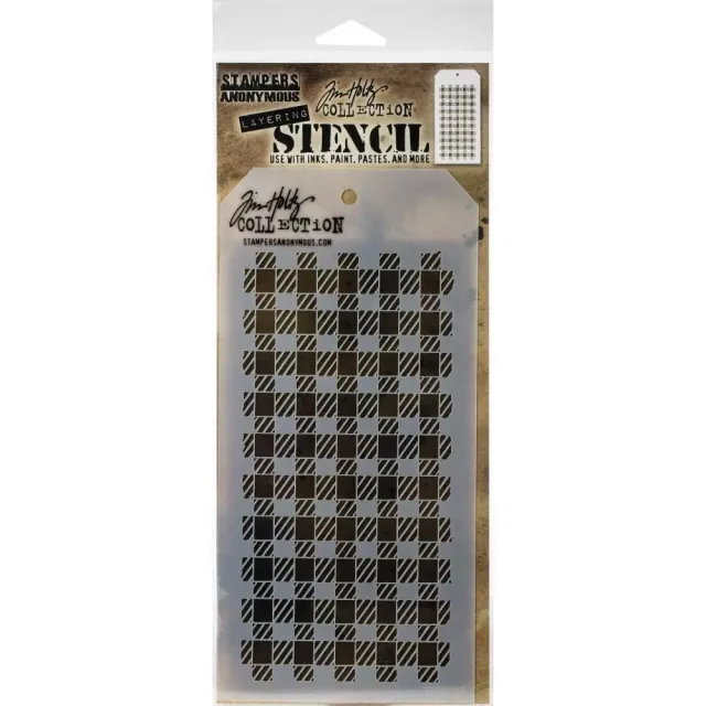 Tim Holtz Layered Stencil Gingham THS 134 sjablong