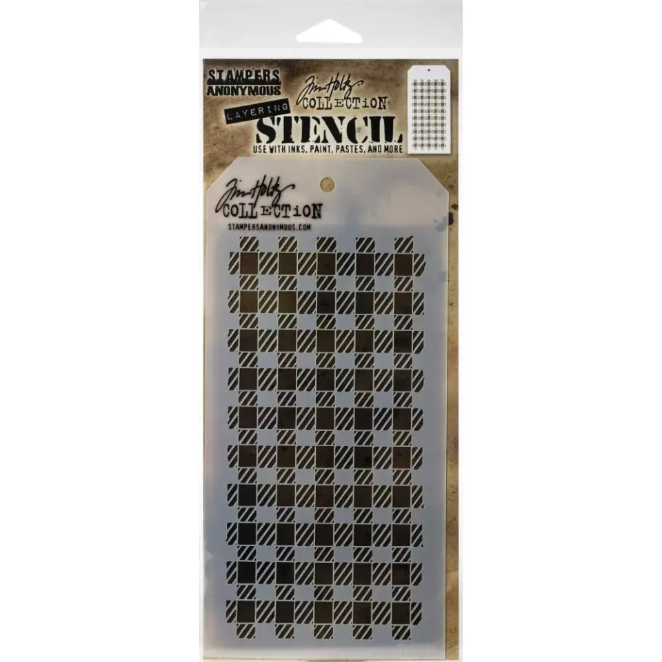 Tim Holtz Layered Stencil Gingham THS 134 sjablong