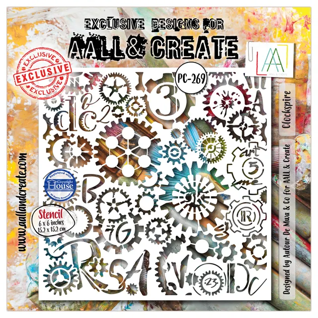 AALL & Create PC-269 Clockspire sjablong 15x15 cm fleksibel