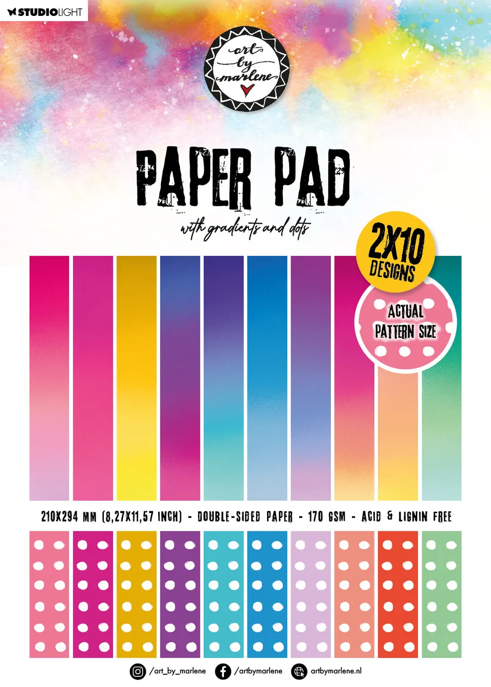 Art by Marlene Gradients Dots papirblokk A4 20 ark