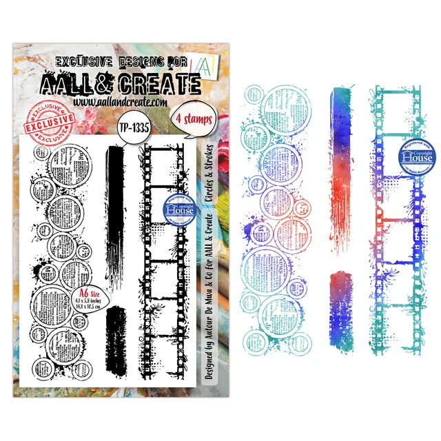 AALL & Create TP-1335 Circles & Strokes stempelsett A6 sirkler