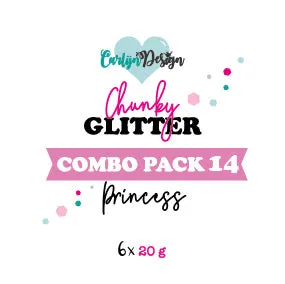 CarlijnDesign Princess 14 glitter combo 6x20g rosa