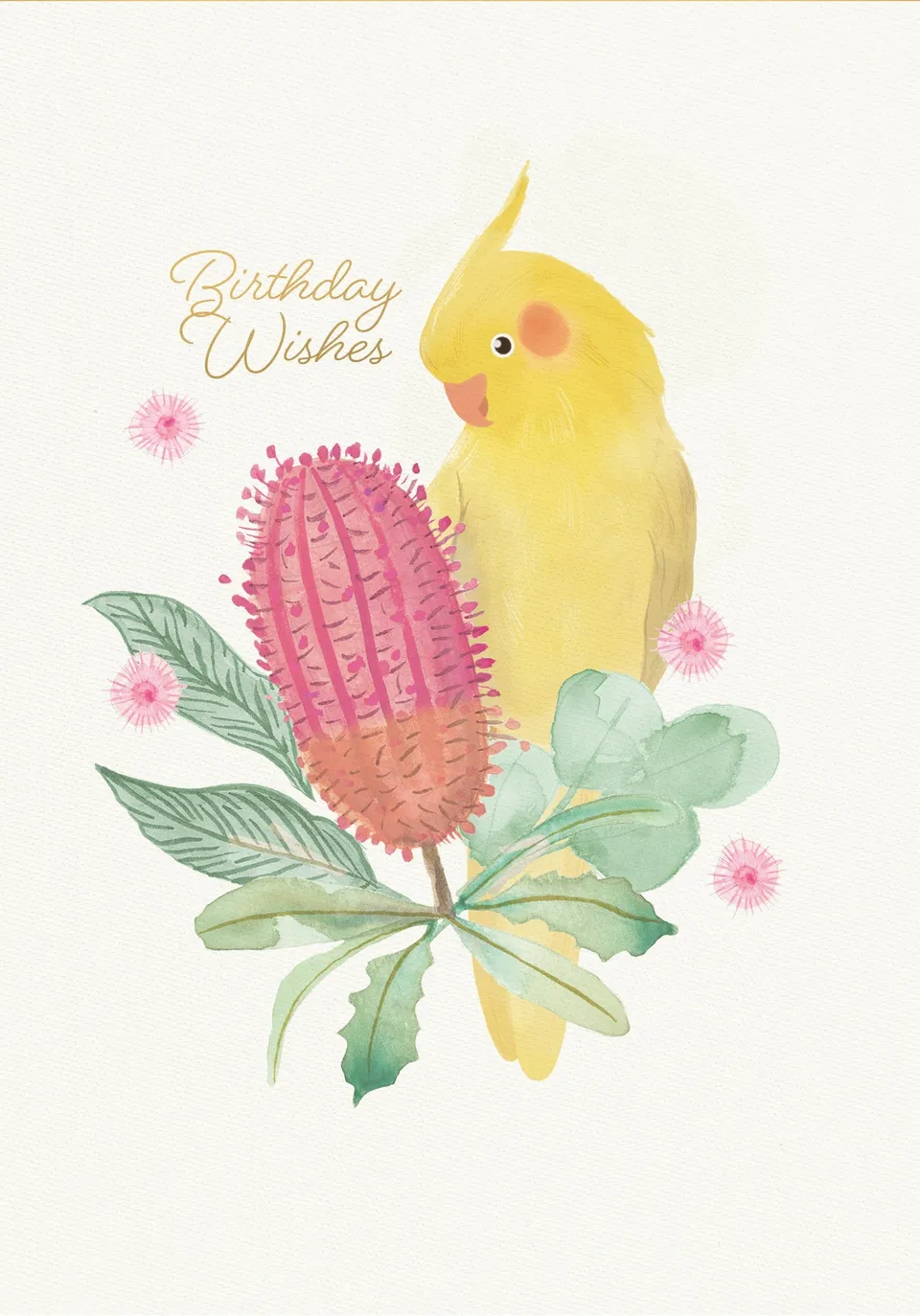 KaiserCraft Botanical bursdagskort cockatiel 5x7