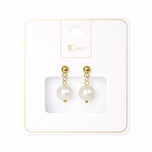 K&Co Signature Erin Pearl øredobber gull