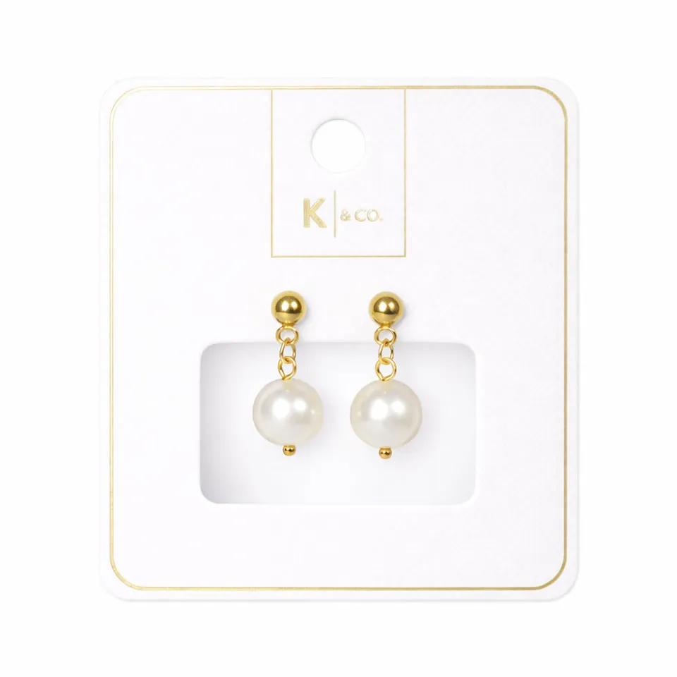 K&Co Signature Erin Pearl øredobber gull