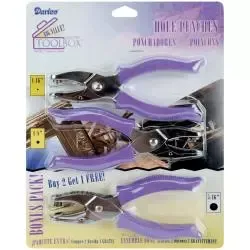Korthobby Hole Punches hullpunch 3-pakning sett