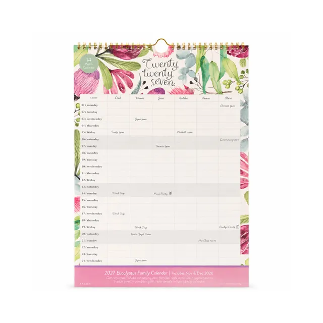 KaiserCraft Eucalyptus familiekalender 2027 14 mnd