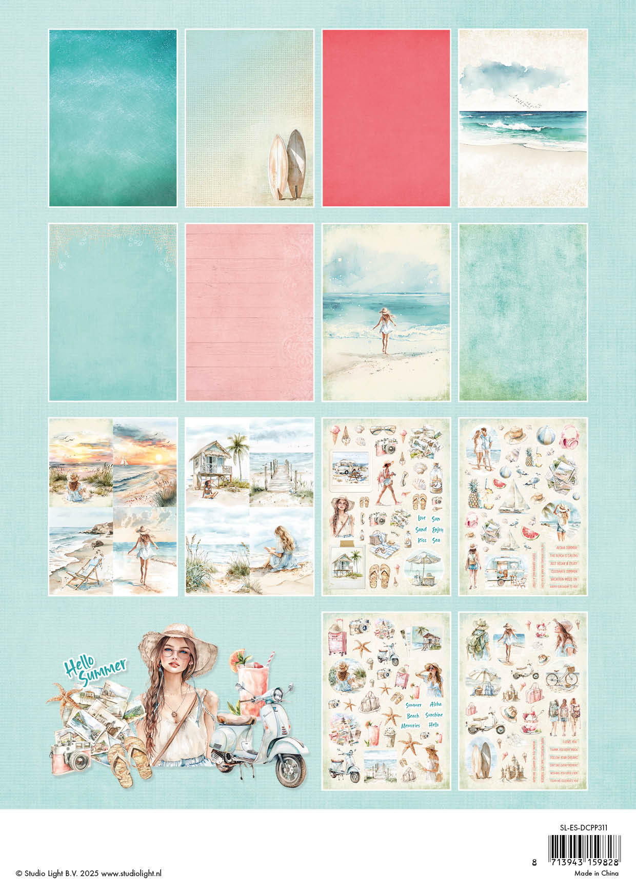 Studio Light Essentials Summer Celebration papirblokk dieskutt 28 ark