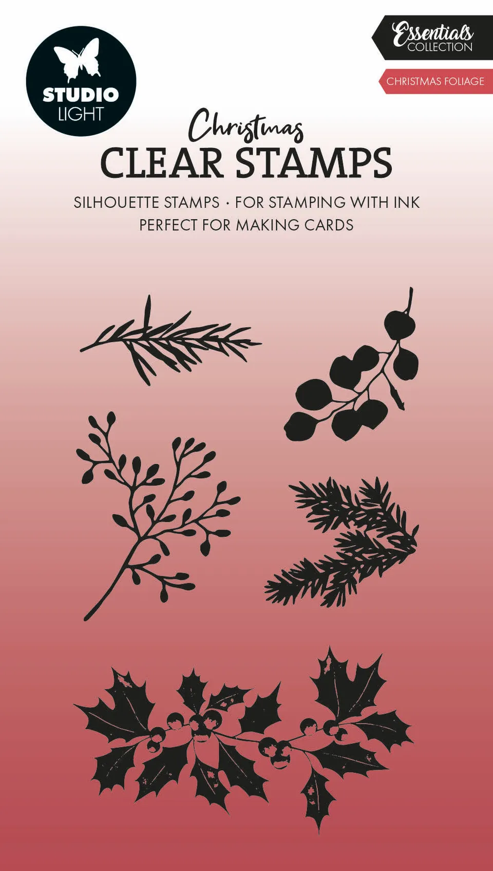 Studio Light Essentials Christmas foliage stempel jul 60x95