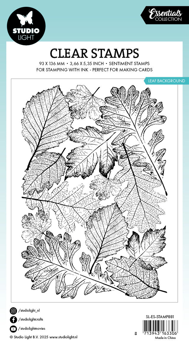 Studio Light Essentials Leaf Background clear stempel bakgrunn