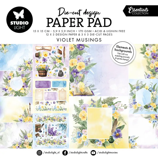 Studio Light Essentials papirblokk Violet Musings 36 ark