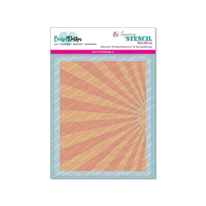 CarlijnDesign Zonnestralen CDSC-0034 sjablong A6 2-pakn