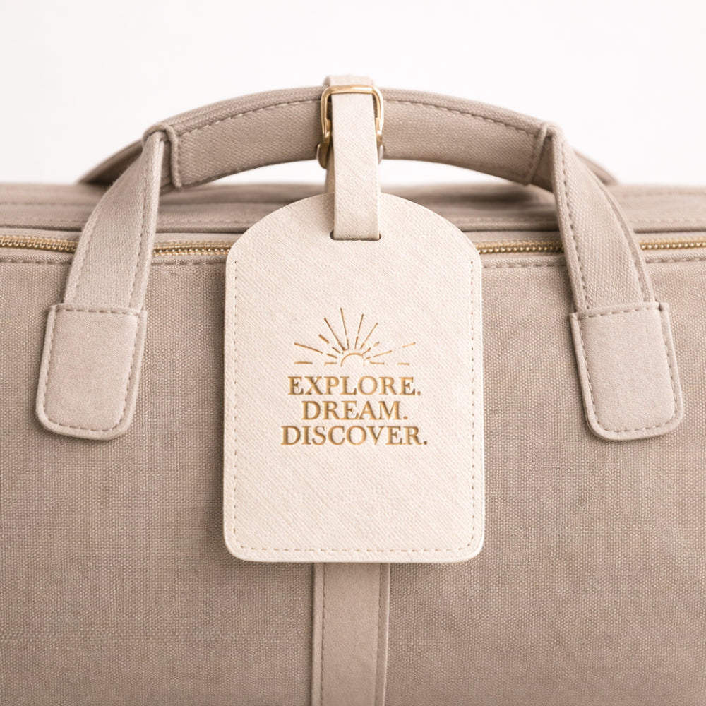 KaiserCraft Journey Collection Luggage Tag bagasjelapp beige ID-vindu
