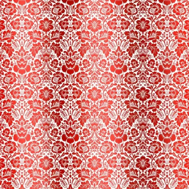 Kora Damask Dalia kartong hvit rød folie