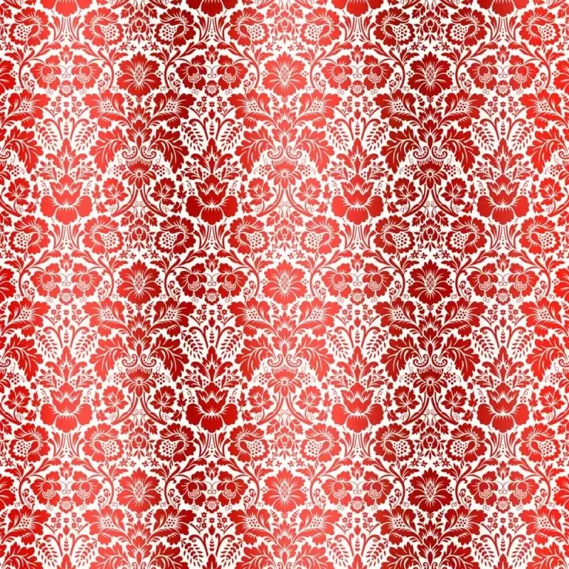 Kora Damask Dalia kartong hvit rød folie