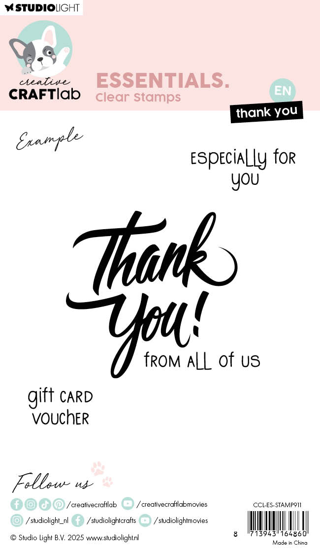 Studio Light Creative Craftlab Thank You clearstempel A6