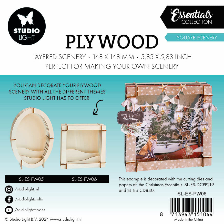 Studio Light Essentials Plywood Scenery firkant treplate