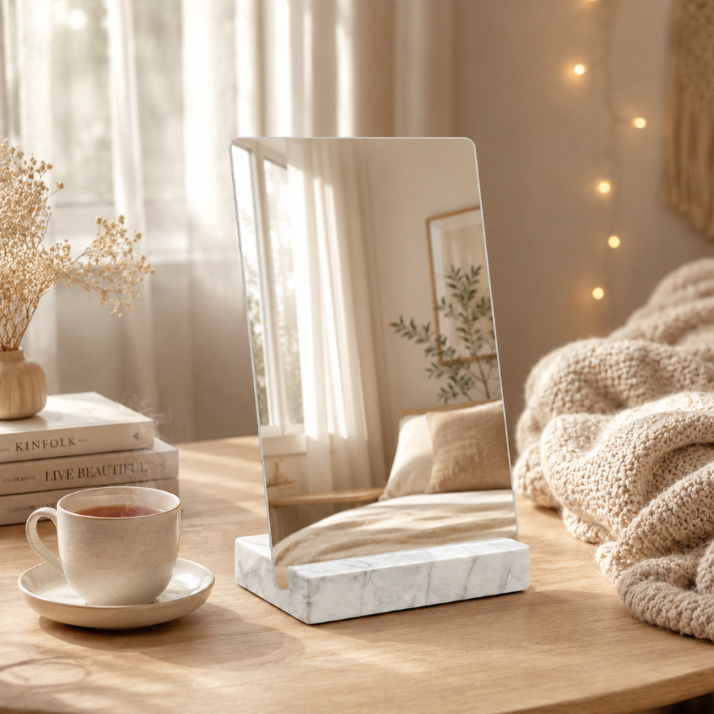 K&Co Evergreen Marble sminkespeil marmor stående