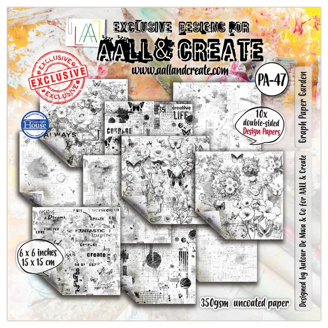 AALL & Create PA-47 Graph Paper Garden mønsterpapir 6x6 rutet