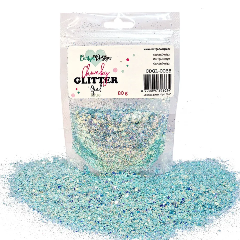 CarlijnDesign CDGL-0065 chunky glitter opal blue 20g
