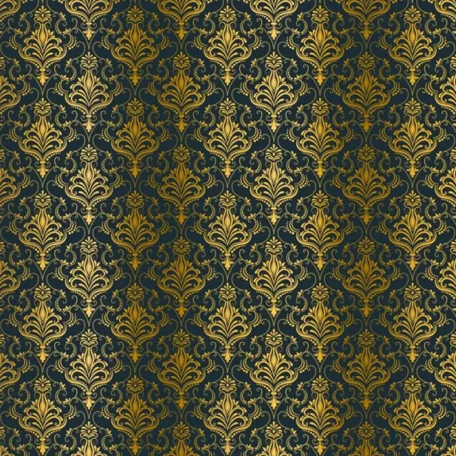 Kora Damask Zaira kartong navy gullfolie