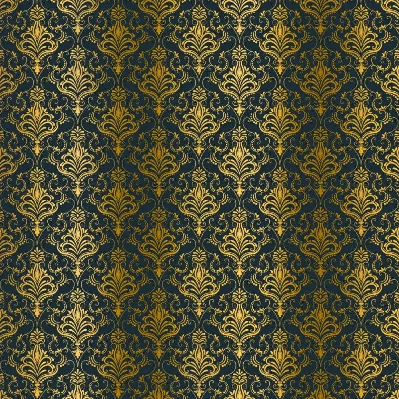 Kora Damask Zaira kartong navy gullfolie