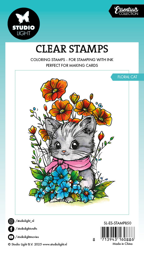 Studio Light Essentials Clear Stamp Floral cat