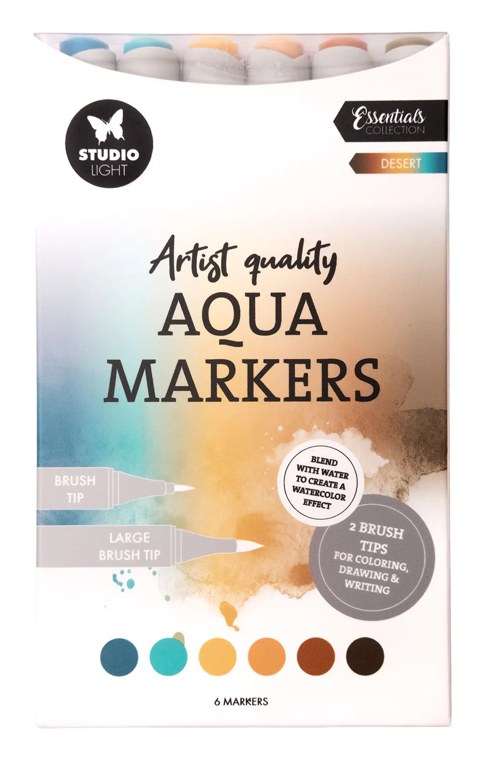 Studio Light Essentials Desert aquamarkere 6 stk vannbasert