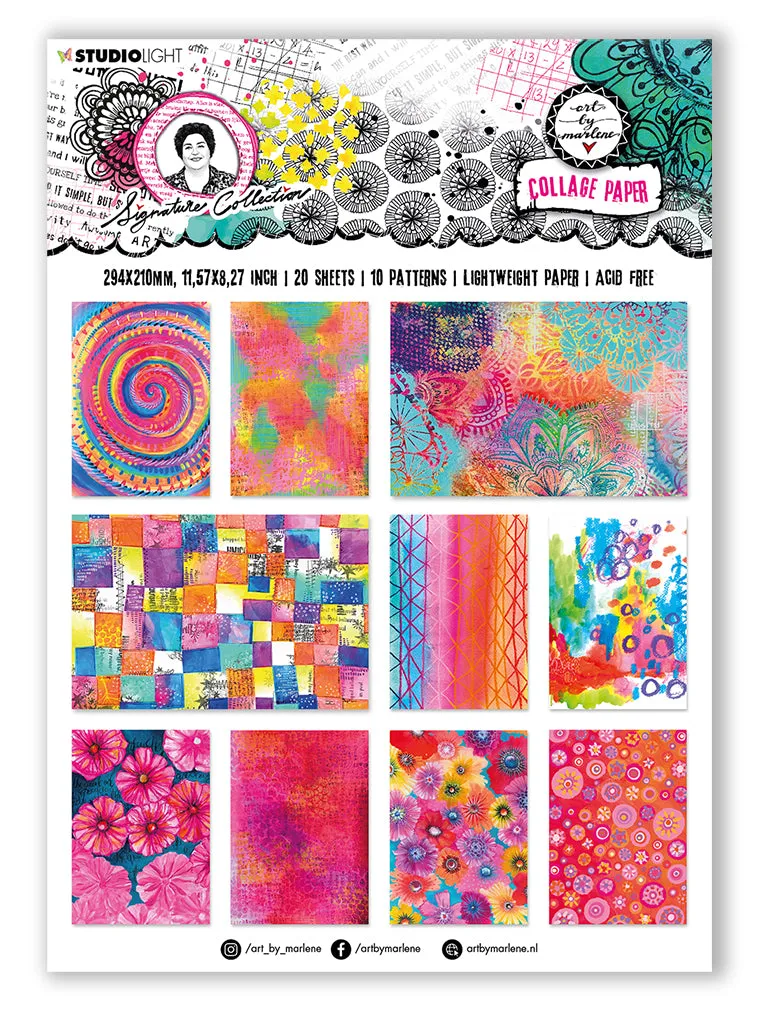 Art by Marlene Signature Colorful Papers collagepapir 20 ark