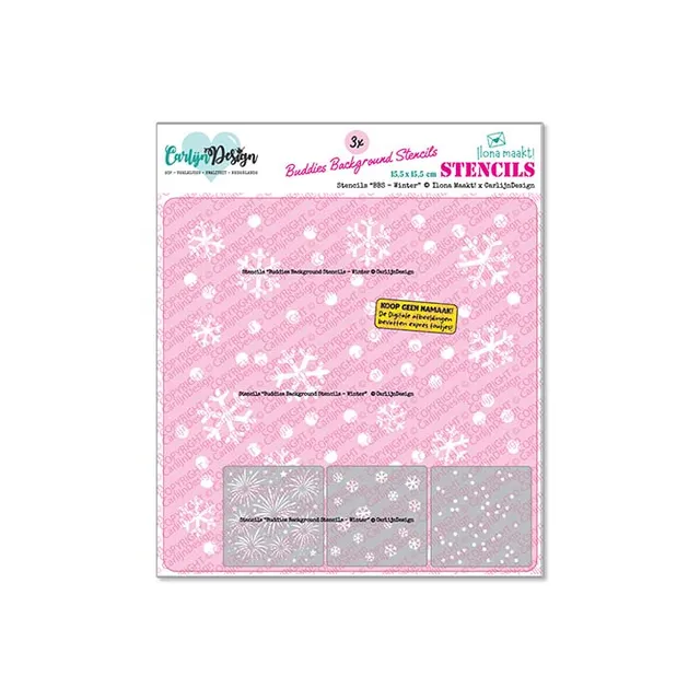 CarlijnDesign Winter CDSC-0052 sjablongsett 3-pakning